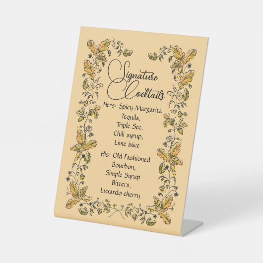 Signature Cocktails Pedestal Sign 台座サイン (正面)