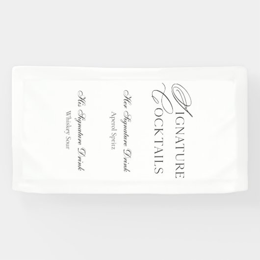 Signature Cocktails Wedding Bar Sign 横断幕 (横)