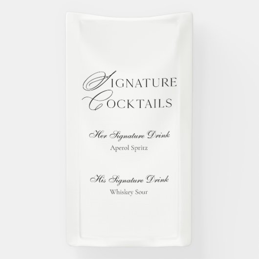 Signature Cocktails Wedding Bar Sign 横断幕 (縦)