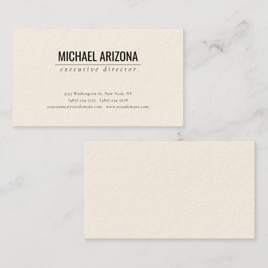 Signature Cream Minimalist Simple Plain  名刺 (正面/裏面)