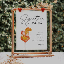 Signature Drink Aperol Bridal Shower Sign ポスター