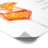 Signature Drink Aperol Bridal Shower Sign ポスター (角)