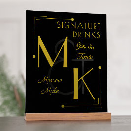 Signature Drinksアールデコ1920s結婚 アクリルサイン