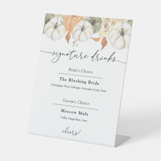 Signature Drinks 素朴 Autumn Sign 台座サイン (正面)