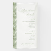 Signature Drinks Elegant Sage Green Wedding Barar  横断幕 (縦)