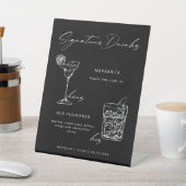 Signature Drinks Minimalist Black & White 台座サイン (インサイチュ)
