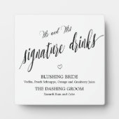 Signature drinks sign Tabletop Plaque with Easel フォトプラーク (正面)