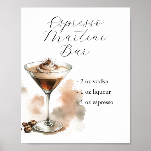 Signature Drinks Signs | Espresso Martini ポスター (正面)