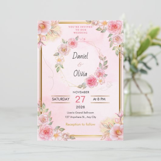 Signature Elegance Wedding Invitation 招待状 (スタンド正面)