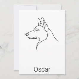 Signature German Shepherd One Line Art Personalize カード