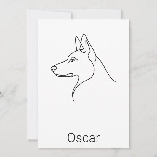 Signature German Shepherd One Line Art Personalize カード (正面)