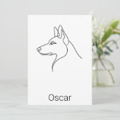Signature German Shepherd One Line Art Personalize カード (スタンド正面)