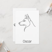 Signature German Shepherd One Line Art Personalize カード (正面/裏面インサイチュ)