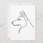 Signature German Shepherd One Line Art Personalize カード (裏面)