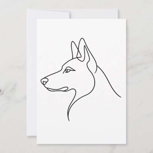 Signature German Shepherd One Line Art Personalize カード (裏面)