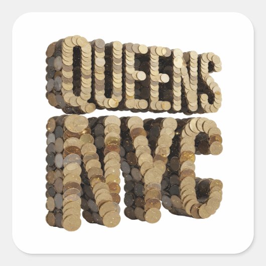 Signature Gold QUEENS NYC ステッカー デザイン (正面)
