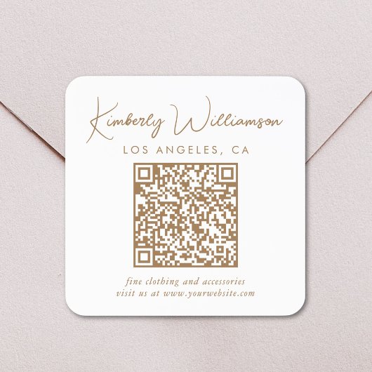 Signature Gold Script QR Code スクエアシール