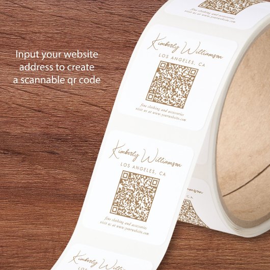 Signature Gold Script QR Code スクエアシール