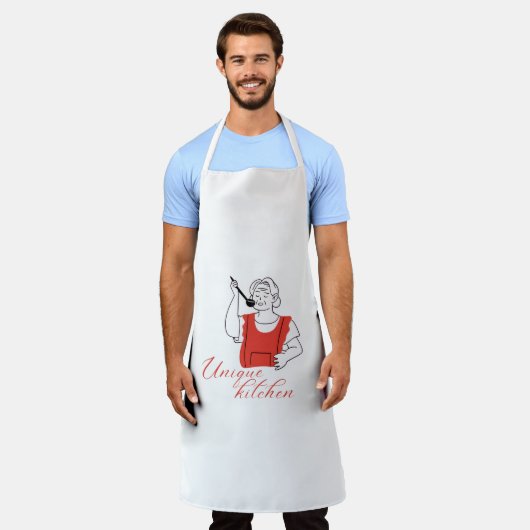 Signature Kitchen Apron – All Over Print Medium エプロン (着用した状態)
