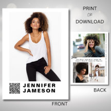 Signature Model Comp Card | QRコード + 4枚の写真