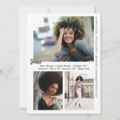Signature Model Comp Card | QRコード + 4枚の写真 招待状 (裏面)
