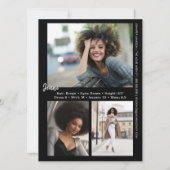 Signature Model Comp Card | QRコード + 4枚の写真 招待状 (裏面)