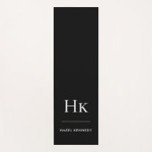 Signature Monogram Simple Black Monogrammed ヨガマット (正面)