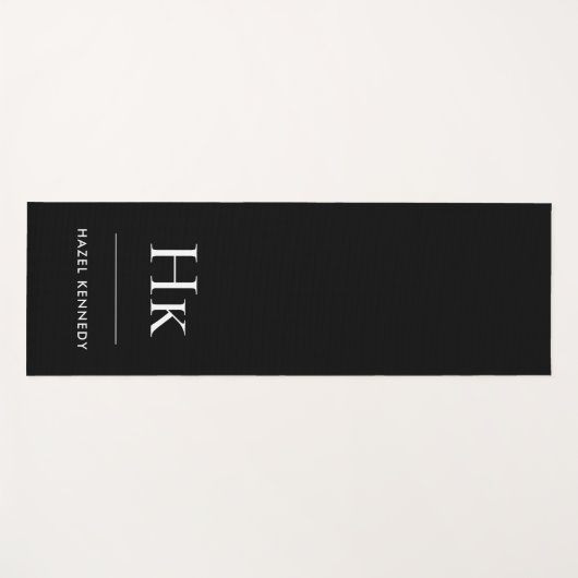 Signature Monogram Simple Black Monogrammed ヨガマット (正面(横))