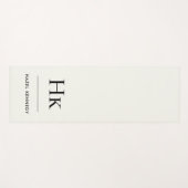 Signature Monogram Simple Elegant Ivory Yoga Mat ヨガマット (正面(横))
