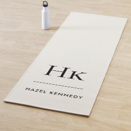Signature Monogram Simple Elegant Ivory Yoga Mat ヨガマット