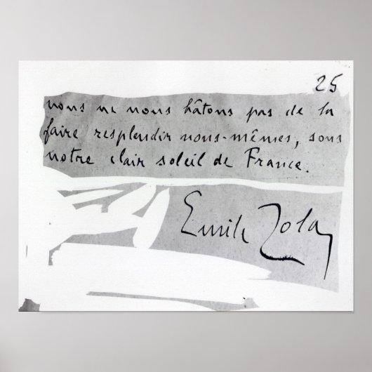 Signature of Emile Zola ポスター (正面)