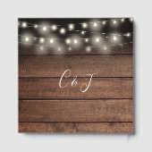 Signature Rustic Wood String Lights Wedding ゲストブック (裏面)