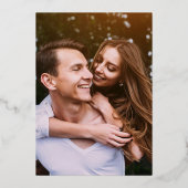 Signature Scriptの結婚黒と金ゴールドの写真 箔招待状 (裏面)