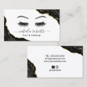 Signature Script Gold Marble Agate Beauty Salon 名刺 (正面/裏面)