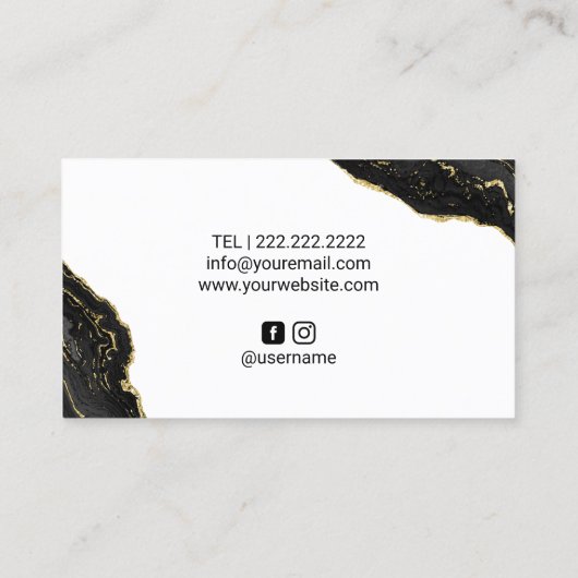 Signature Script Gold Marble Agate Beauty Salon 名刺 (裏面)