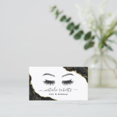 Signature Script Gold Marble Agate Beauty Salon 名刺 (スタンド正面)