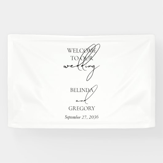 Signature Script Welcome Wedding Hanging 横断幕 (横)