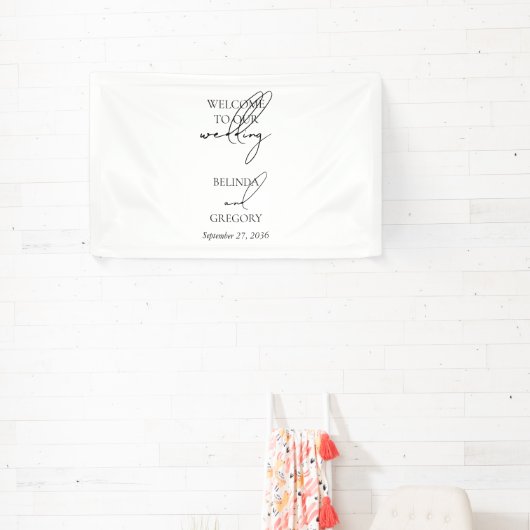 Signature Script Welcome Wedding Hanging 横断幕 (インサイチュ)