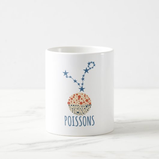 signe astrologique Poissons コーヒーマグカップ (中央)