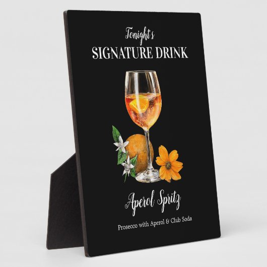 Signet de bar pour cocktail Aperol Spritz フォトプラーク (側面)