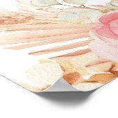 Signo de bienvenida de Baby Shower del Boho rosa f ポスター (角)