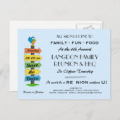 Signpost日付の懇親会、パーティー、またはイベントを保存 案内ポストカード (正面/裏面)