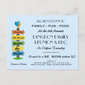 Signpost日付の懇親会、パーティー、またはイベントを保存 案内ポストカード (正面)