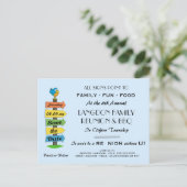 Signpost日付の懇親会、パーティー、またはイベントを保存 案内ポストカード (スタンド正面)