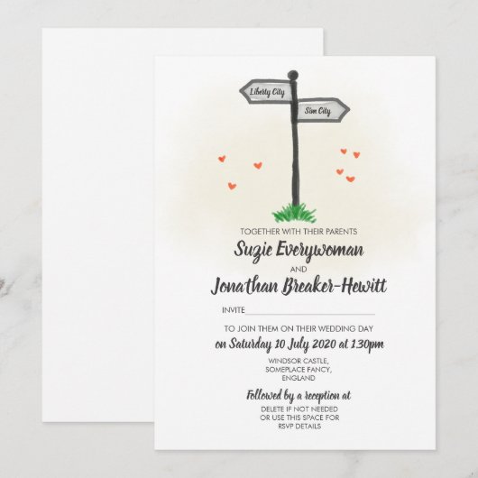 Signposts故郷結婚の 招待状 (正面/裏面)