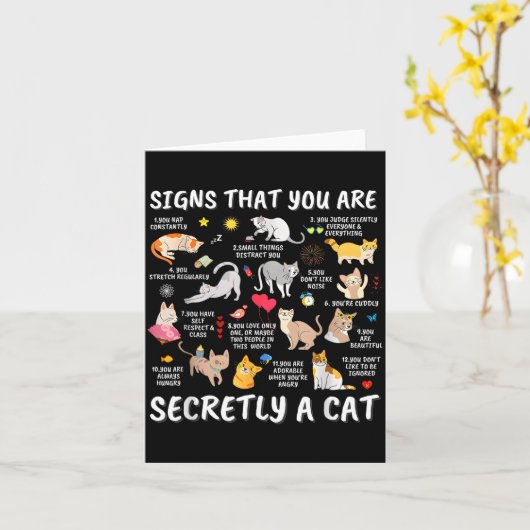 Signs That You Are Secretly A Cat  カード (黄色い花)