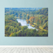 Sigulda Autumn in Picturesque Gauja River Valley キャンバスプリント (インサイチュ (ウッドフロア))