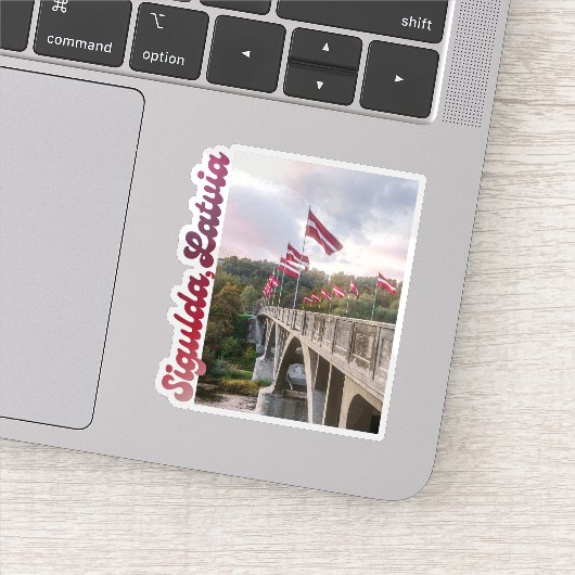 Sigulda bridge photo, Latvia souvenir, laptop シール (詳細)