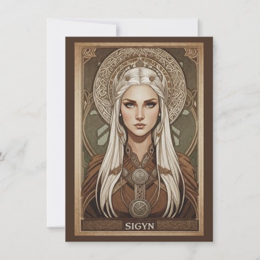 Sigyn Norse Goddess Art Flat Thank You Card サンキューカード (正面)