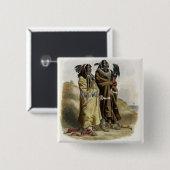 Sih-ChidaおよびMahchsi-Karehde、Mandanのインディアン、pla 缶バッジ (正面&裏面)